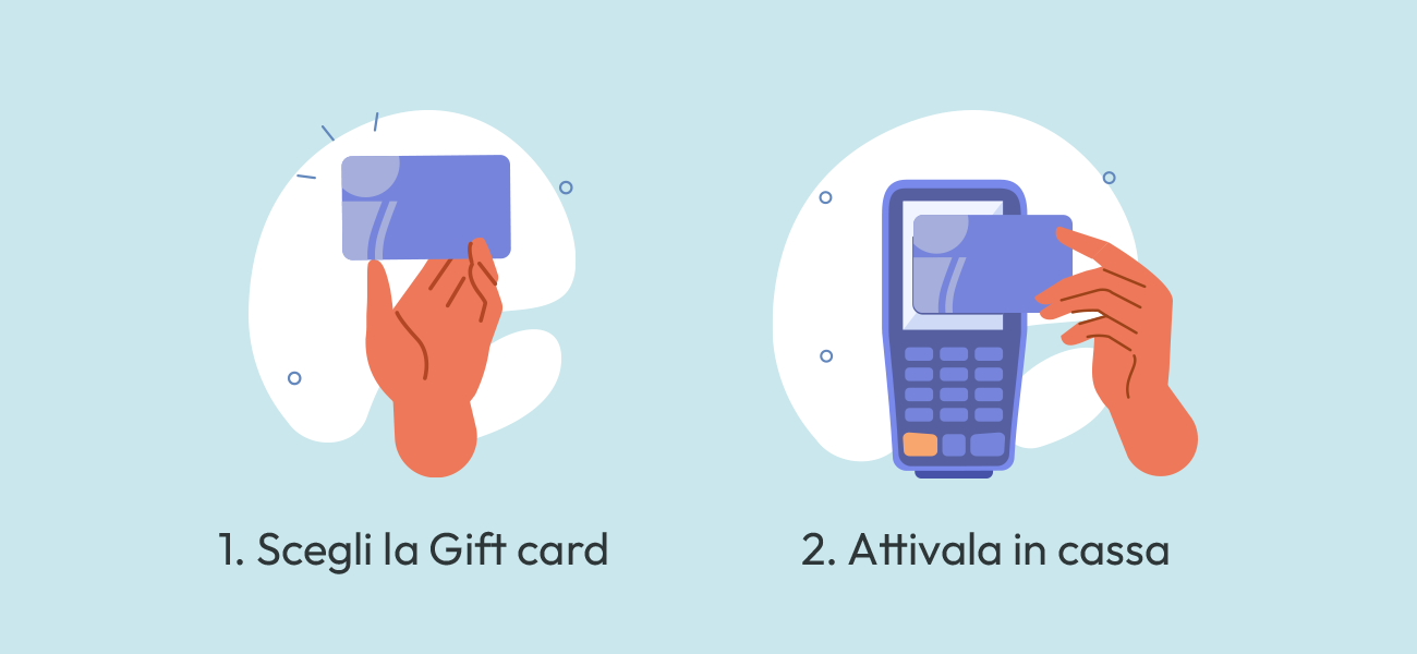 Scegli la Gift card e attivala in cassa