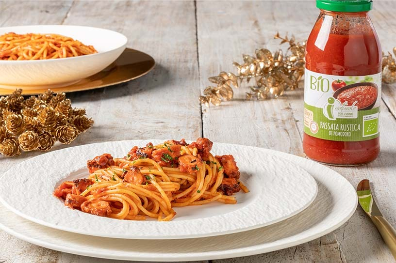 Spaghetti al sugo di polpo