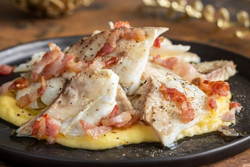 Orata con salsa carbonara